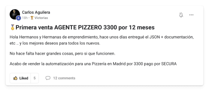 Victoria de un alumno de MonetizIA Masters #001