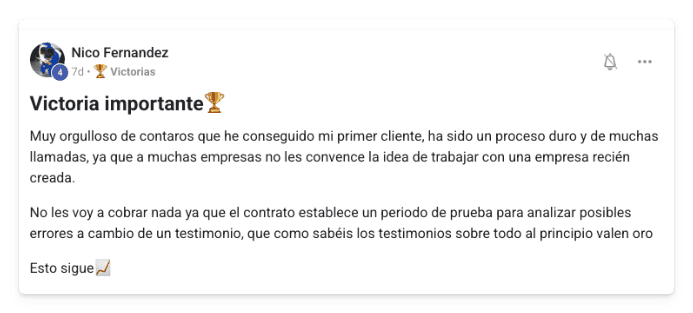 Victoria de un alumno de MonetizIA Masters #002
