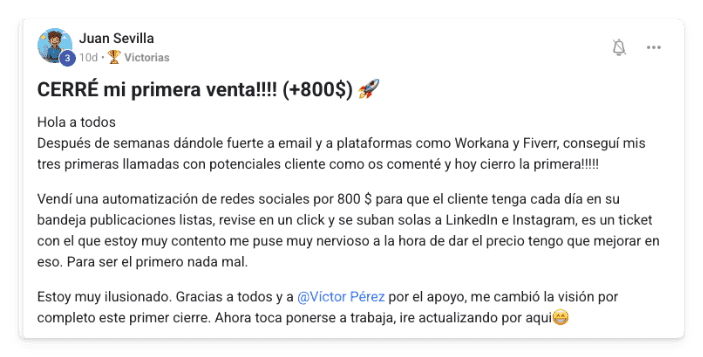 Victoria de un alumno de MonetizIA Masters #019