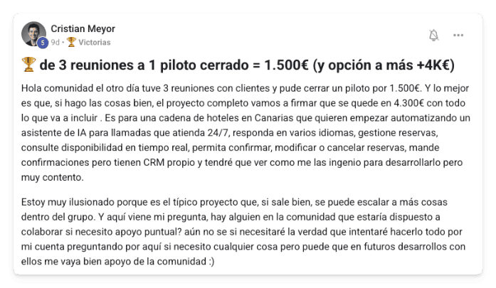 Victoria de un alumno de MonetizIA Masters #024