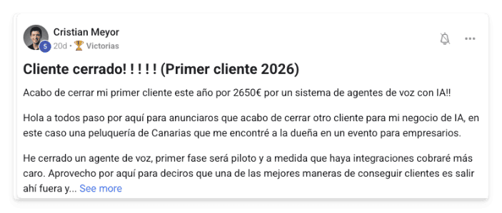 Victoria de un alumno de MonetizIA Masters #041