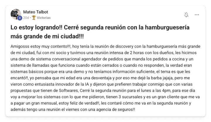 Victoria de un alumno de MonetizIA Masters #050