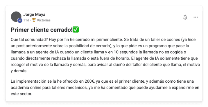 Victoria de un alumno de MonetizIA Masters #051