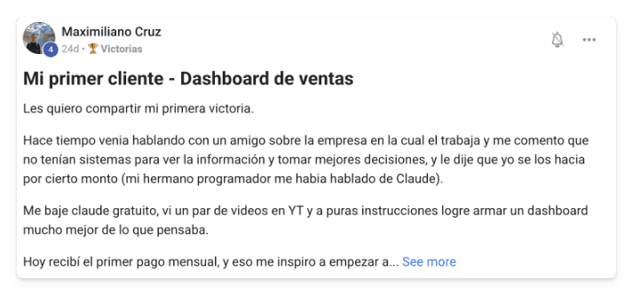Victoria de un alumno de MonetizIA Masters #055