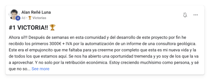 Victoria de un alumno de MonetizIA Masters #057